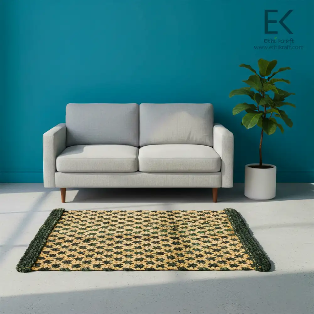 Ethi Kraft Handmade Jute Rug - Placemat - 100% jute