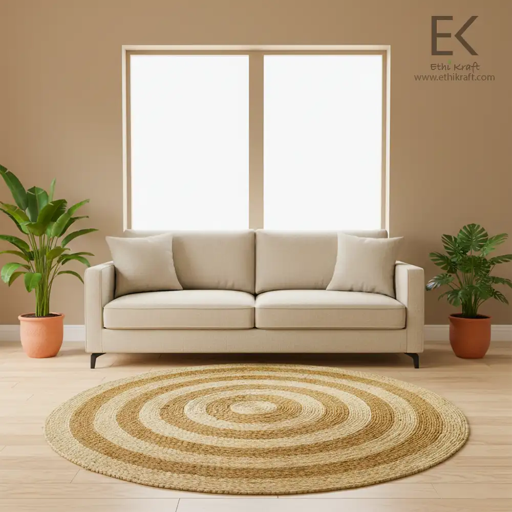 Ethi Kraft Handmade Jute Rug Placemat – 100% Natural, Eco-Friendly