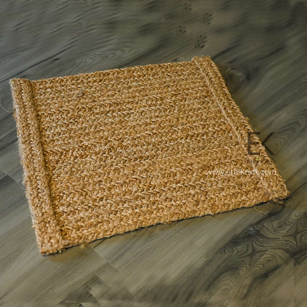 Ethi Kraft Handmade Jute Rug – 5 PLY (2 Inch Thick) with 2 Ply Platt | 100% Jute