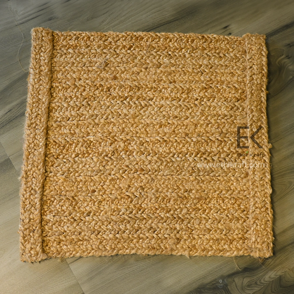 Alternative view of Ethi Kraft Handmade Jute Rug - 5 PLY (2 Inch Thick) With 2 Ply Platt - 100% Jute - 100% Hand Stitched - Eco Friendly Rugs for Bedroom - Kitchen - Living Room - Farmhouse