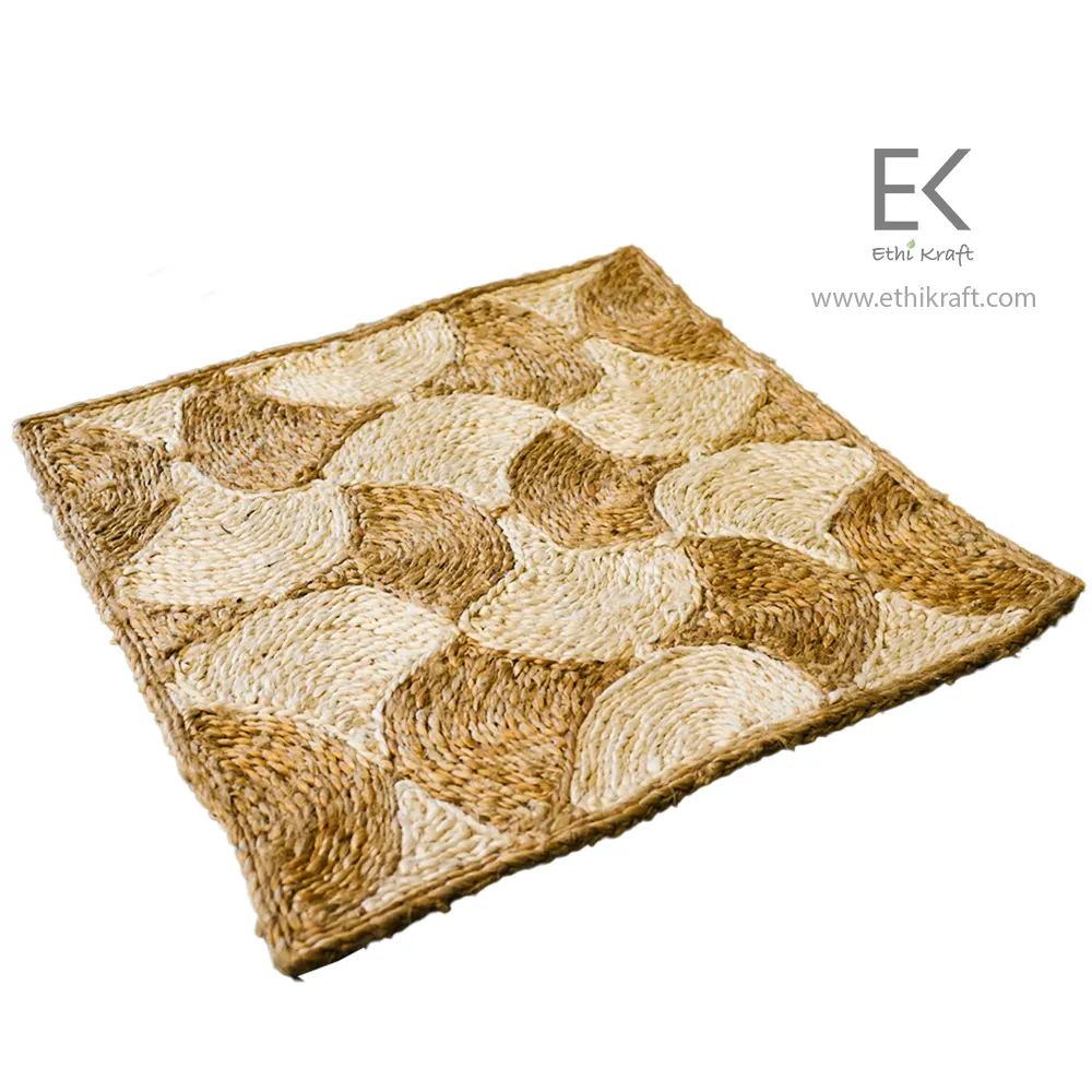 Alternative view of Ethi Kraft Handmade Jute Rug - Pattern fill - 100% jute - 100% Hand Stitched - Eco Friendly Rugs for Bedroom - Kitchen - Living Room - Farmhouse