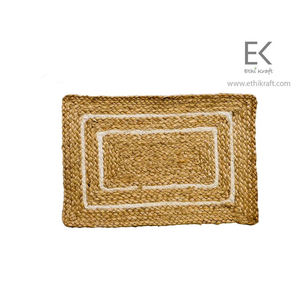 Alternative view of Ethi Kraft Handmade Jute Rug - Place Mat - 100% jute -  Machine Stitched -Eco Friendly Rugs for Bedroom - Kitchen - Living Room - Farmhouse