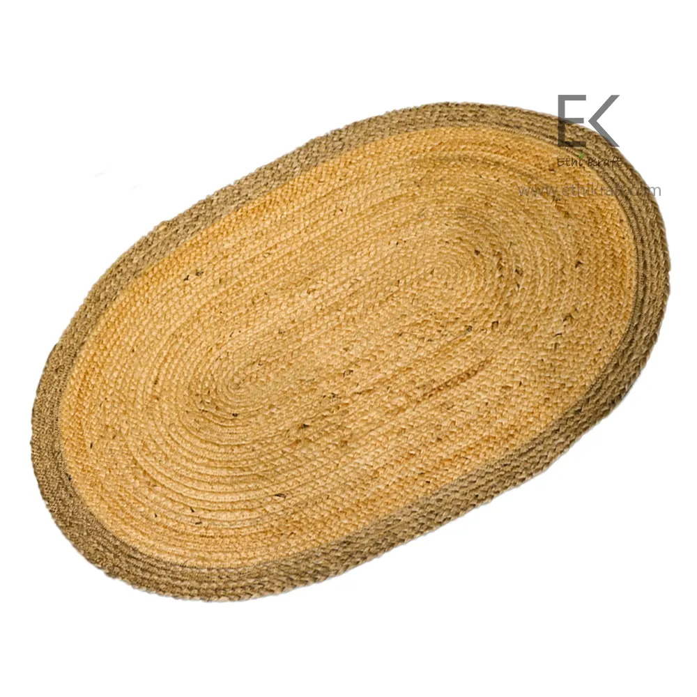 Alternative view of Ethi Kraft Handmade Jute Rug - PlaceMat - 100% jute -  Machine Stitched -Eco Friendly Rugs for Bedroom - Kitchen - Living Room - Farmhouse