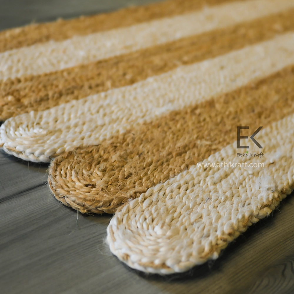 Alternative view of Ethi Kraft Handmade Jute Rug - Rectangle Oval - 100% Jute - 100% Hand Stitched - Eco Friendly Rugs for Bedroom - Kitchen - Living Room - Farmhouse