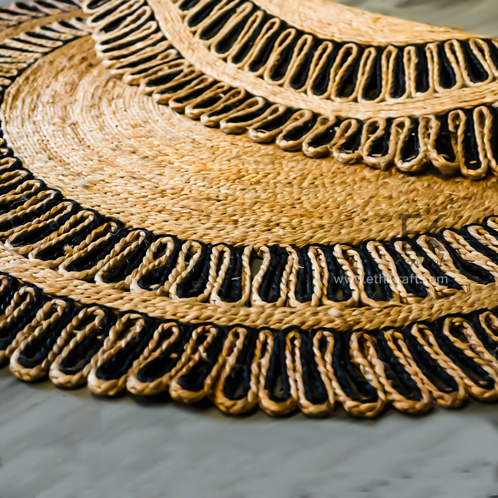 Alternative view of Ethi Kraft Handmade Jute Rug - Round - 100% Jute - 100% Hand Stitched - Eco Friendly Rugs for Bedroom - Kitchen - Living Room - Farmhouse