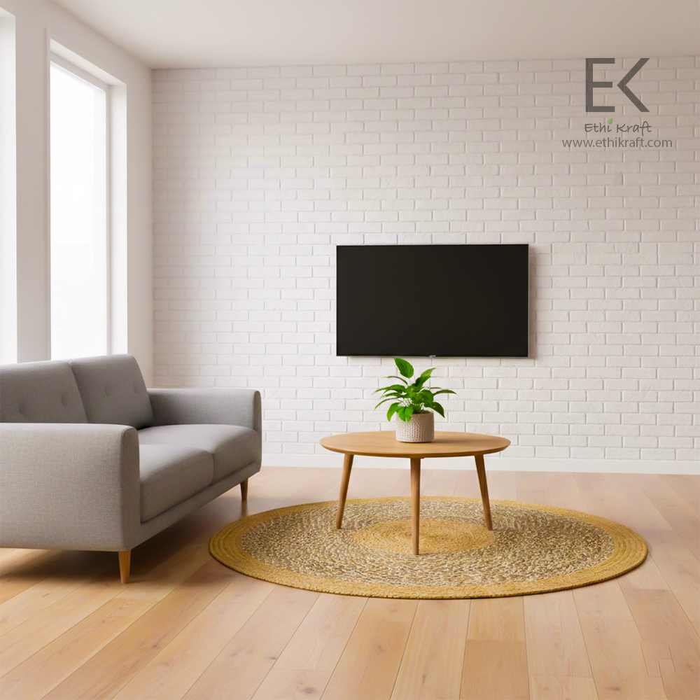 Ethi Kraft Handmade Jute Rug – Place Mat – 100% jute – Machine Stitched