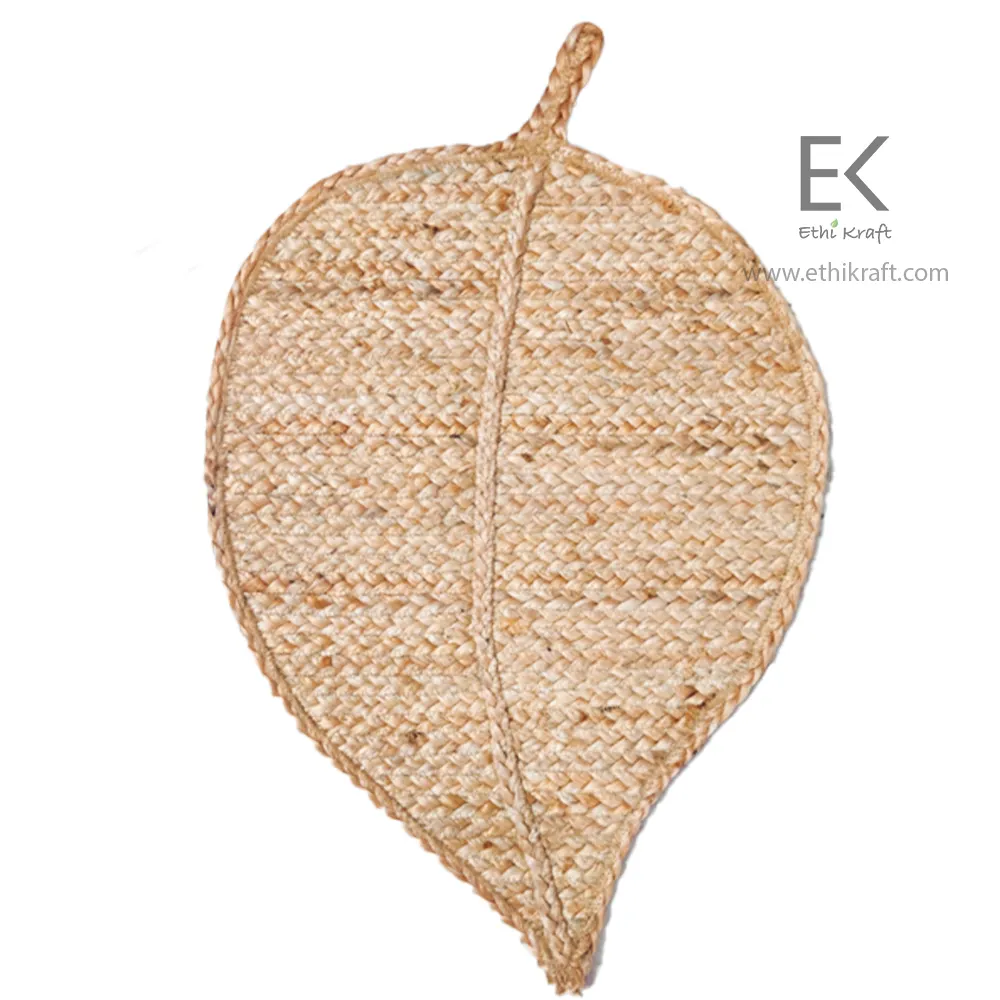 Ethi Kraft Handmade Jute Rug - PlaceMat (Leaf)