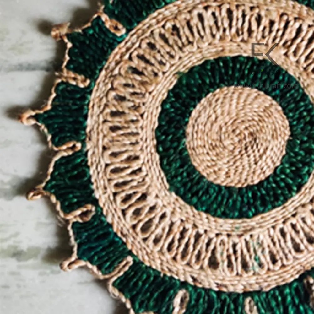 Ethi Kraft Handmade Jute Rug - Placemat - 13 inch - 100% jute