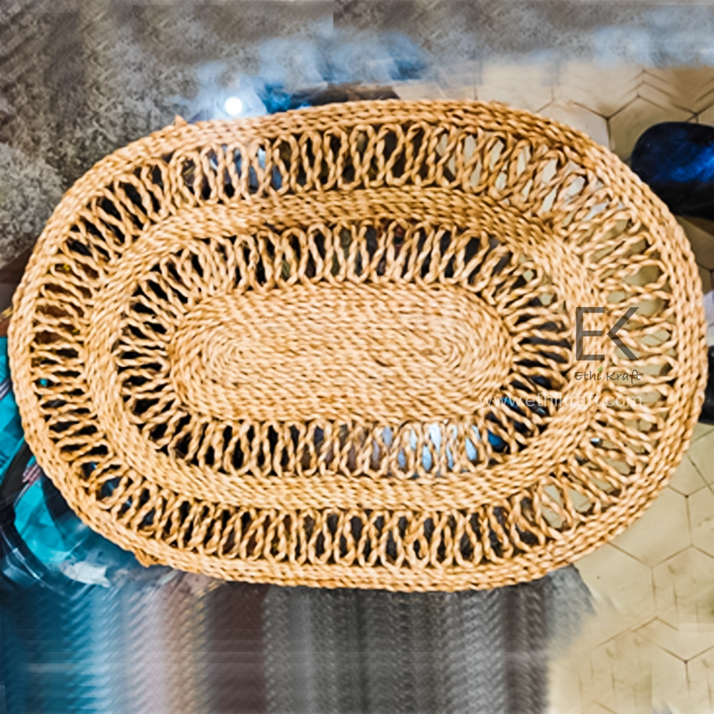 Ethi Kraft Handmade Jute Rug - Placemat -16 inch -100% jute