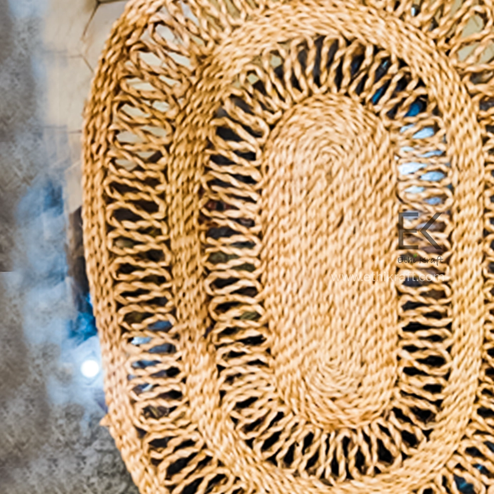 Alternative view of Ethi Kraft Handmade Jute Rug - Placemat - 13  inch - 100% jute - 100% Hand Stitched - Eco Friendly Rugs for Bedroom - Kitchen - Living Room - Farmhouse