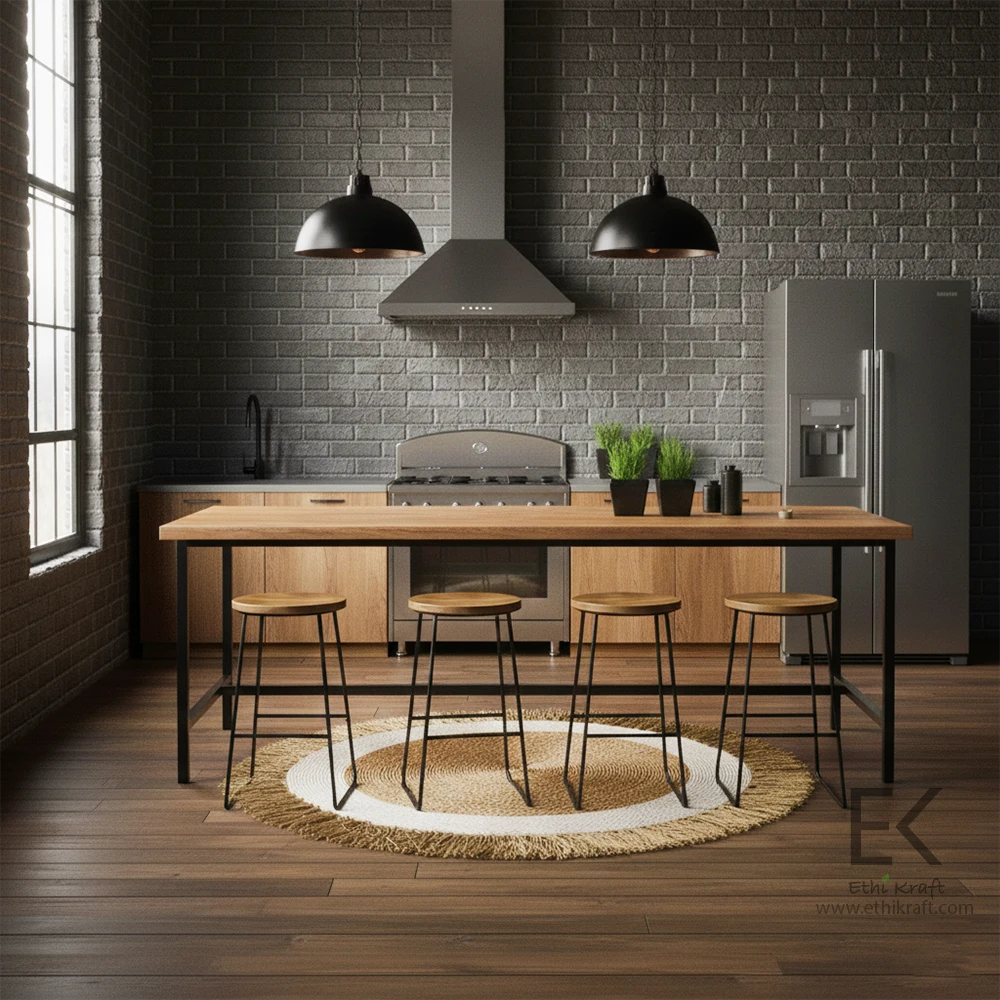 Ethi Kraft Handmade Jute Rug – Round – 100%Natural Jute