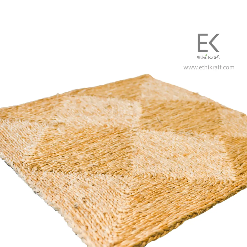 Ethi Kraft Handmade Jute Rug - Box Design Rug(30X30cm each box)