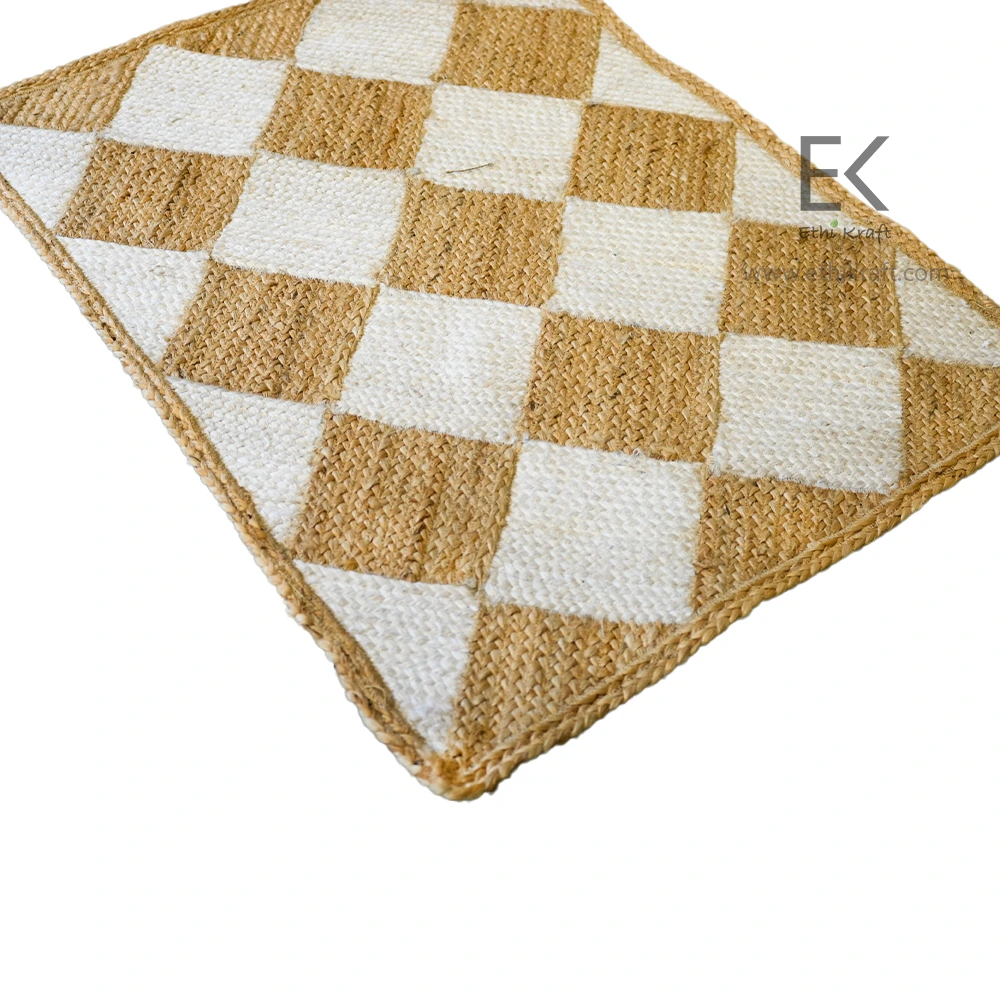 Ethi Kraft Handmade Jute Rug – Box Design | 100% Natural Jute