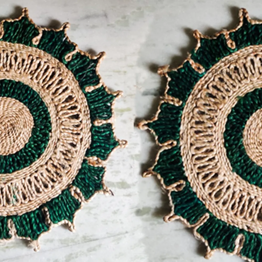 Alternative view of Ethi Kraft Handmade Jute Rug - Placemat - 16 inch - 100% jute - 100% Hand Stitched - Eco Friendly Rugs for Bedroom - Kitchen - Living Room - Farmhouse