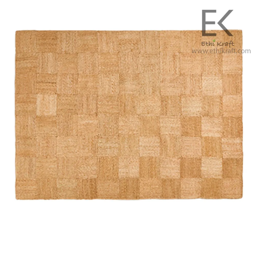 Alternative view of Ethi Kraft Handmade Jute Rug - Square fill - 100% jute - 100% Hand Stitched - Eco Friendly Rugs for Bedroom - Kitchen - Living Room - Farmhouse