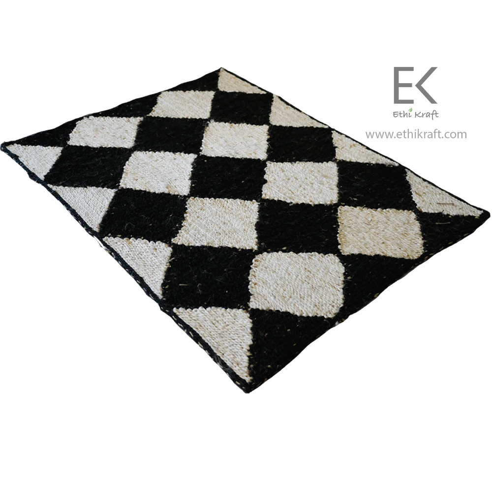 Ethi Kraft Handmade Jute Rug – Diamond Fill Design