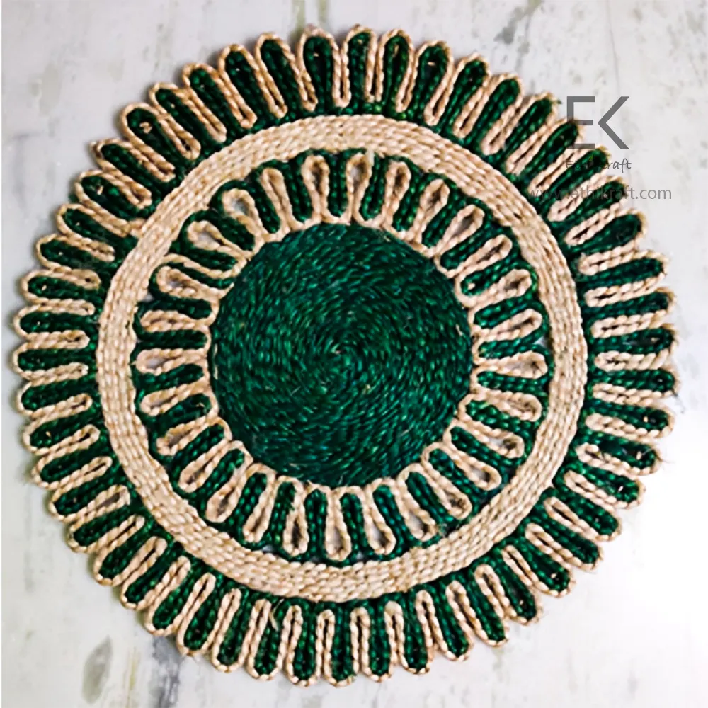 Alternative view of Ethi Kraft Handmade Jute Rug - Placemat - 13 inch -100% Jute - 100% Hand Stitched - Eco Friendly Rugs for Bedroom - Kitchen - Living Room - Farmhouse