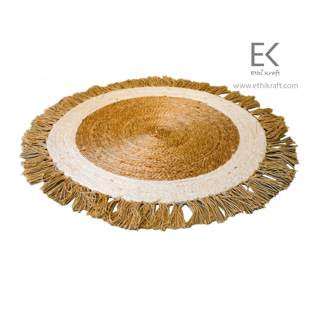 Alternative view of Ethi Kraft Handmade Jute Rug - Round - 100% Jute - 100% Hand Stitched - Eco Friendly Rugs for Bedroom - Kitchen - Living Room - Farmhouse