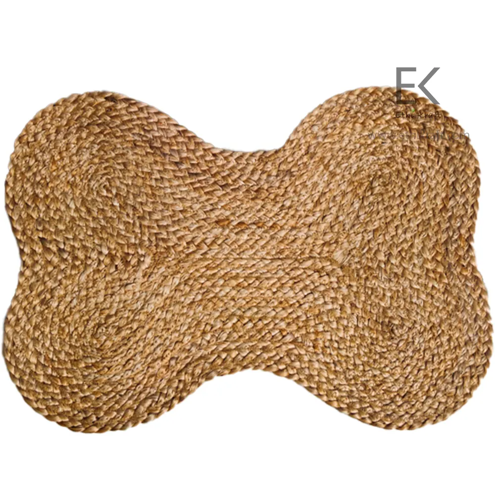 Alternative view of Ethi Kraft Handmade Jute Rug - PlaceMat - 100% jute -  Machine Stitched -Eco Friendly Rugs for Bedroom - Kitchen - Living Room - Farmhouse