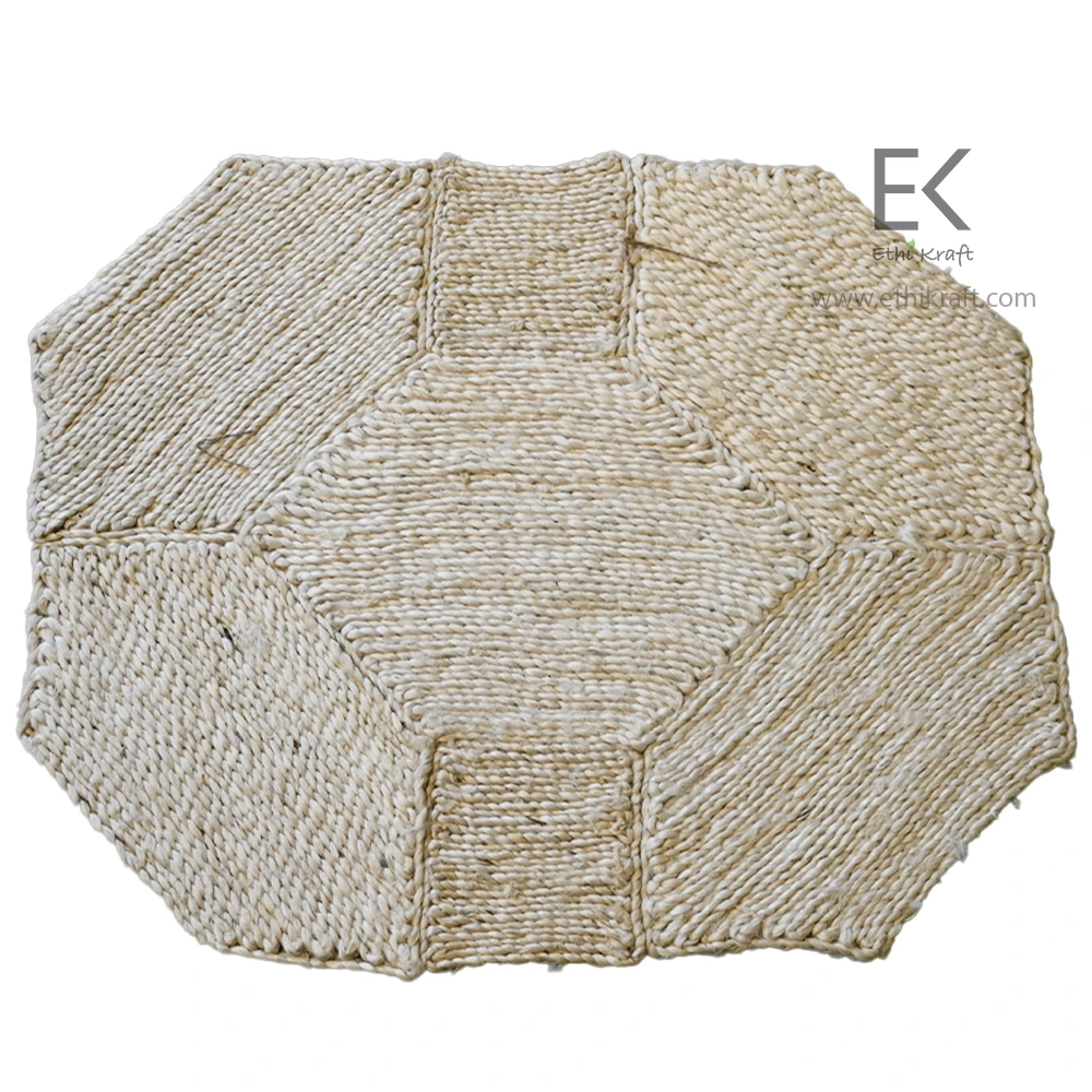 Alternative view of Ethi Kraft Handmade Jute Rug - PlaceMat - 100% jute - 100% Hand Stitched -Eco Friendly Rugs for Bedroom - Kitchen - Living Room - Farmhouse