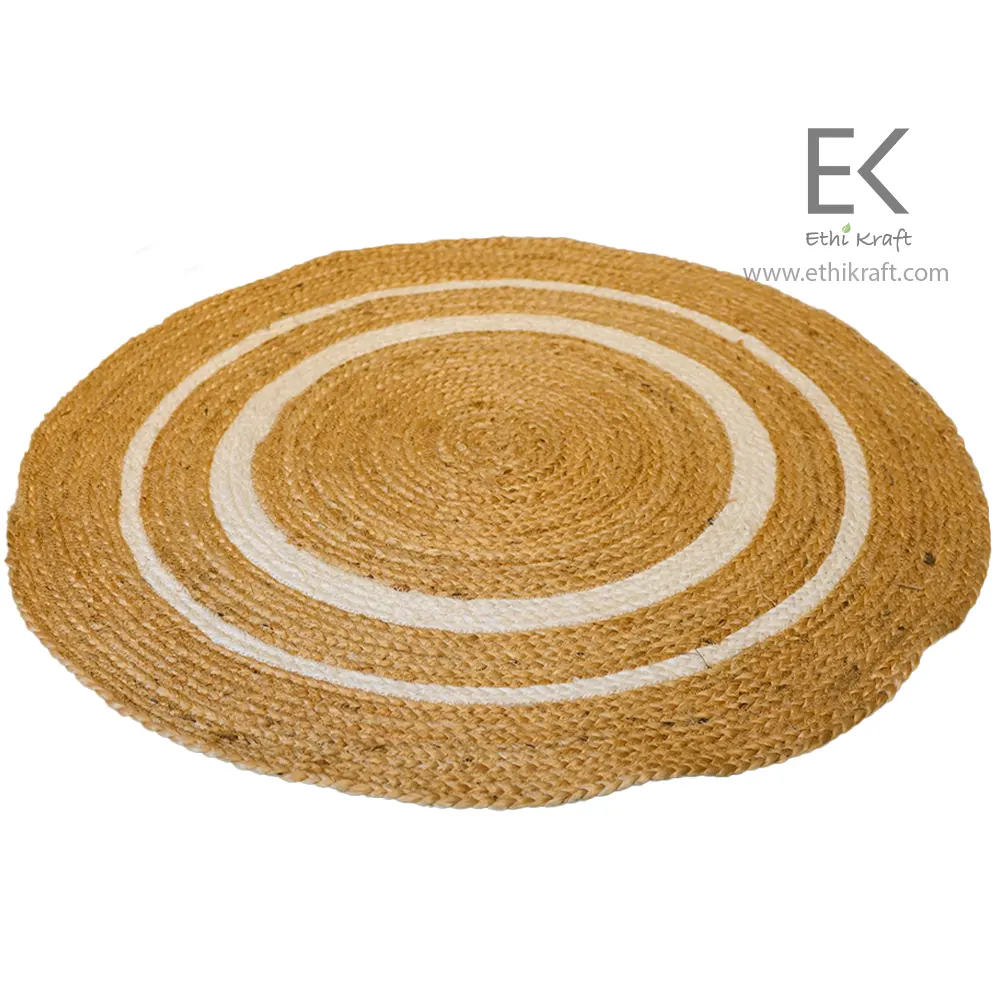 Alternative view of Ethi Kraft Handmade Jute Rug - PlaceMat - 100% jute -  Machine Stitched -Eco Friendly Rugs for Bedroom - Kitchen - Living Room - Farmhouse