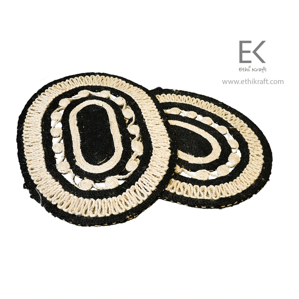 Alternative view of Ethi Kraft Handmade Jute Rug - Oval- 100% jute - 100% Hand Stitched -Eco Friendly Rugs for Bedroom - Kitchen - Living Room - Farmhouse