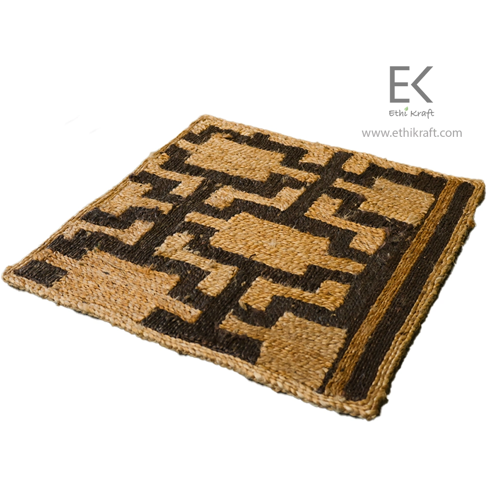 Alternative view of Ethi Kraft Handmade Jute Rug - Pattern fill - 100% jute - 100% Hand Stitched - Eco Friendly Rugs for Bedroom - Kitchen - Living Room - Farmhouse
