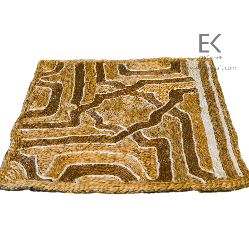 Alternative view of Ethi Kraft Handmade Jute Rug - Pattern Fill - 100% jute - 100% Hand Stitched - Eco Friendly Rugs for Bedroom - Kitchen - Living Room - Farmhouse