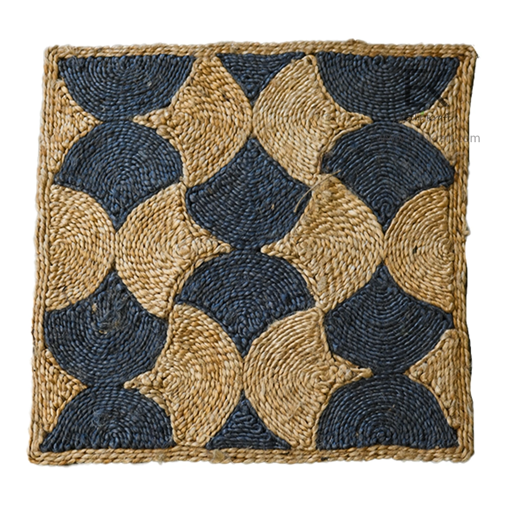 Alternative view of Ethi Kraft Handmade Jute Rug - Pattern fill - 100% jute - 100% Hand Stitched - Eco Friendly Rugs for Bedroom - Kitchen - Living Room - Farmhouse