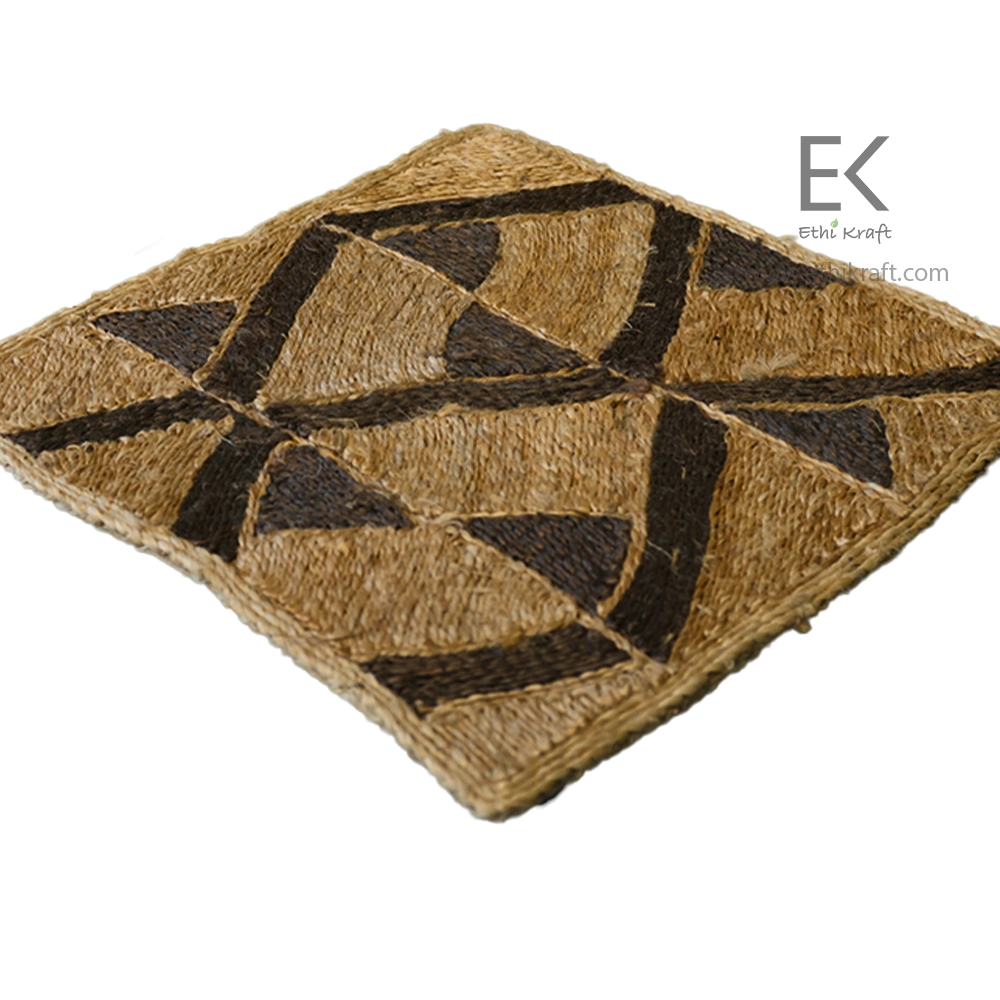 Alternative view of Ethi Kraft Handmade Jute Rug - Pattern fill - 100% jute - 100% Hand Stitched - Eco Friendly Rugs for Bedroom - Kitchen - Living Room - Farmhouse