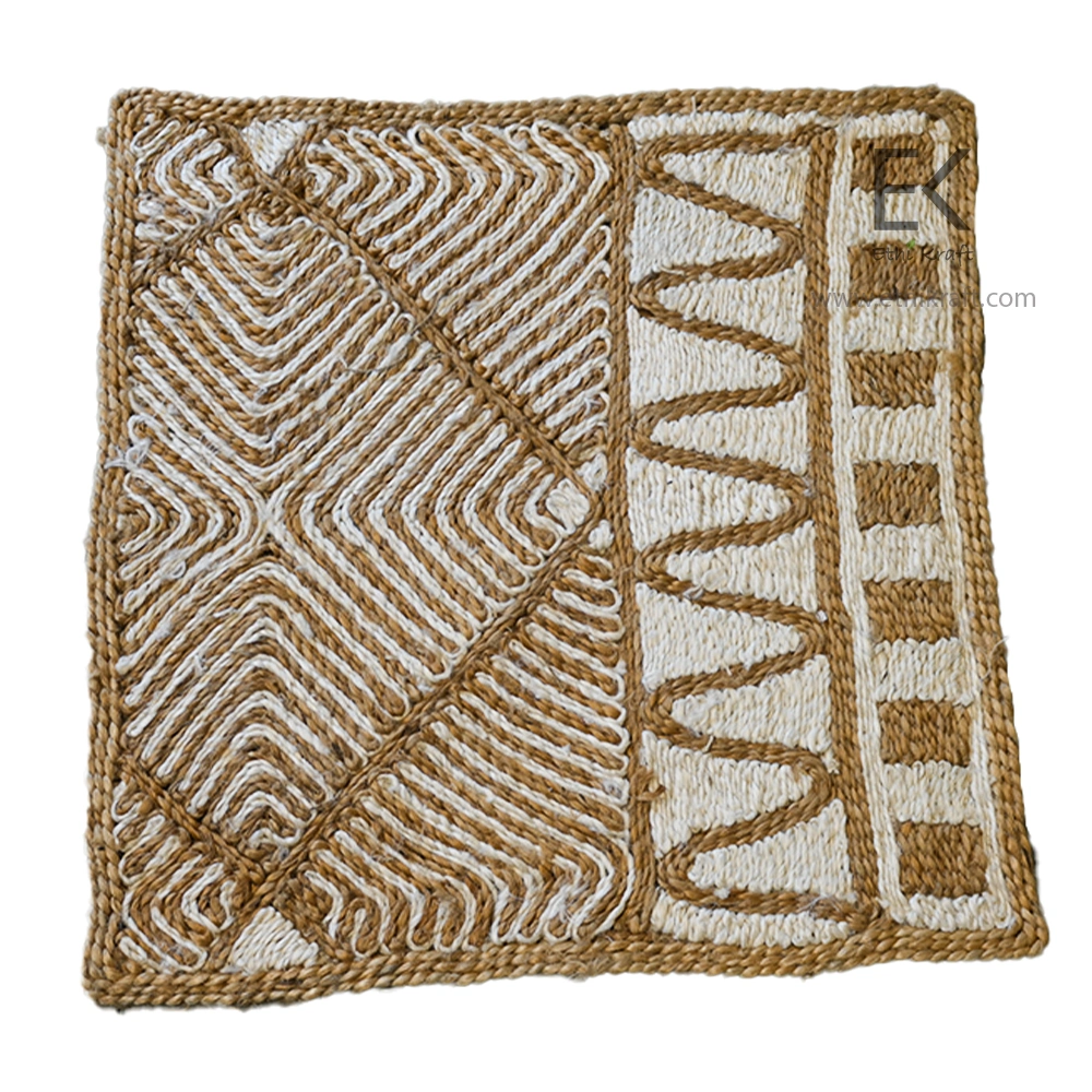 Alternative view of Ethi Kraft Handmade Jute Rug - Pattern fill - 100% jute - 100% Hand Stitched - Eco Friendly Rugs for Bedroom - Kitchen - Living Room - Farmhouse