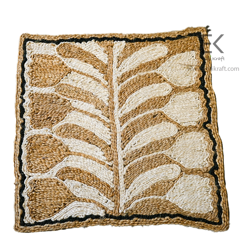 Alternative view of Ethi Kraft Handmade Jute Rug - Pattern fill - 100% jute - 100% Hand Stitched - Eco Friendly Rugs for Bedroom - Kitchen - Living Room - Farmhouse