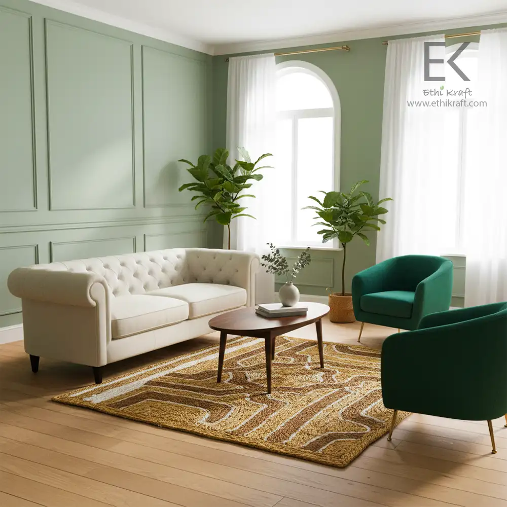 Ethi Kraft Handmade Jute Rug – Pattern Fill – 100% Eco-Friendly and Handcrafted