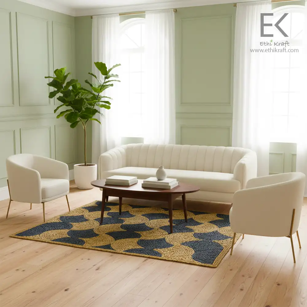 Ethi Kraft Handmade Jute Rug – Pattern Fill – 100% Jute