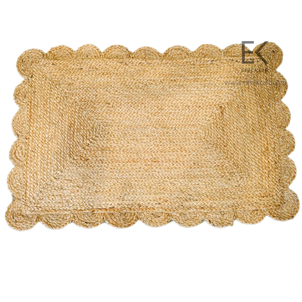 Ethi Kraft Handmade Jute Rug – Place Mat – 100% Natural Jute