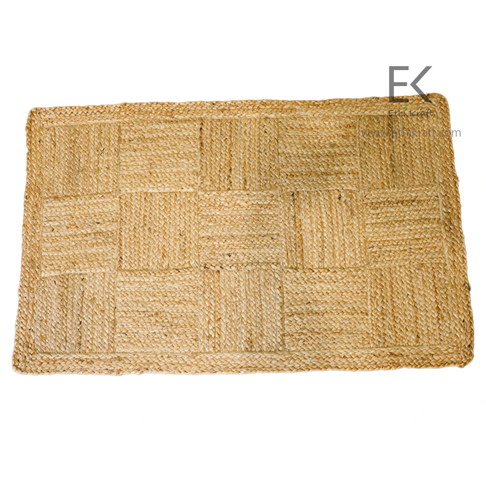 Ethi Kraft Handmade Jute Rug – Place Mat | 100% Natural Jute