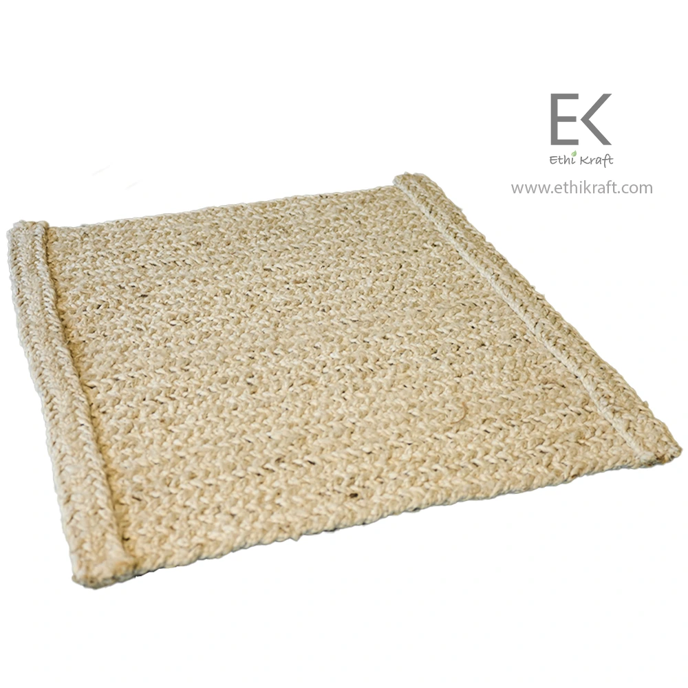 Alternative view of Ethi Kraft Handmade Jute Rug - Placemat  - 100% jute - 100% Hand Stitched - Eco Friendly Rugs for Bedroom - Kitchen - Living Room - Farmhouse