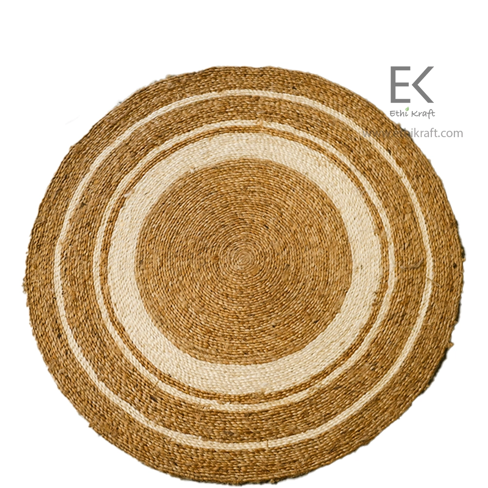 Alternative view of Ethi Kraft Handmade Jute Rug - PlaceMat - 100% jute - 100% Hand Stitched -Eco Friendly Rugs for Bedroom - Kitchen - Living Room - Farmhouse