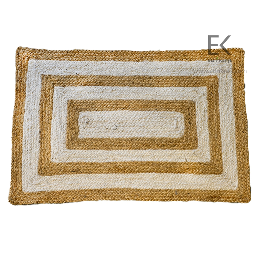 Alternative view of Ethi Kraft Handmade Jute Rug - Place Mat - 100% jute -  Machine Stitched -Eco Friendly Rugs for Bedroom - Kitchen - Living Room - Farmhouse