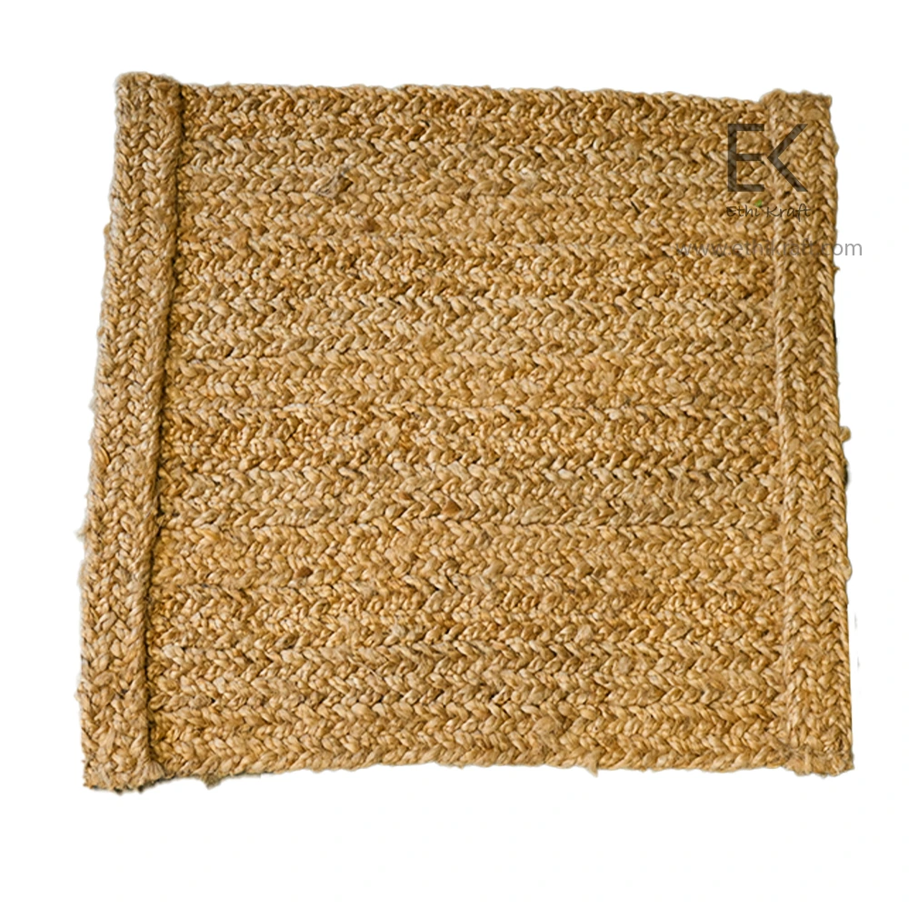 Alternative view of Ethi Kraft Handmade Jute Rug - Placemat  - 100% jute - 100% Hand Stitched - Eco Friendly Rugs for Bedroom - Kitchen - Living Room - Farmhouse