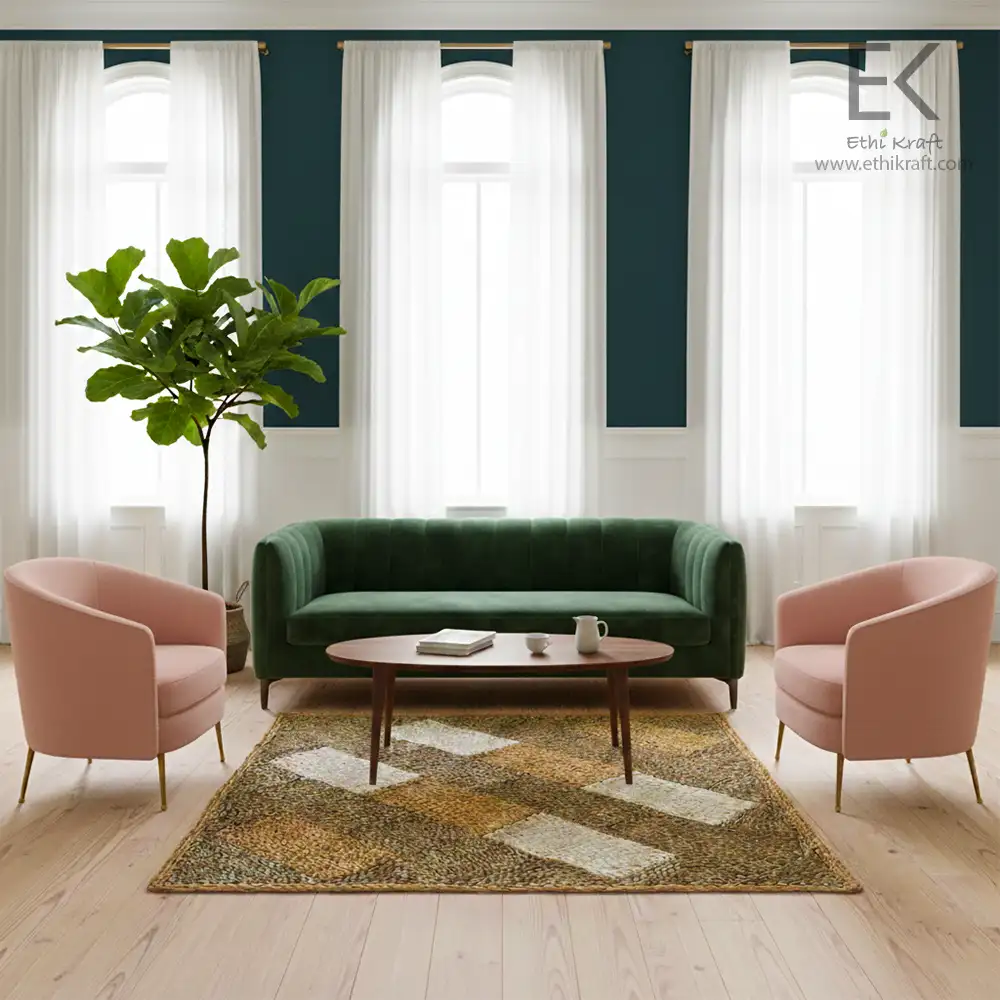 Ethi Kraft Handmade Jute Rug PlaceMat – 100% Natural, Hand Stitched 