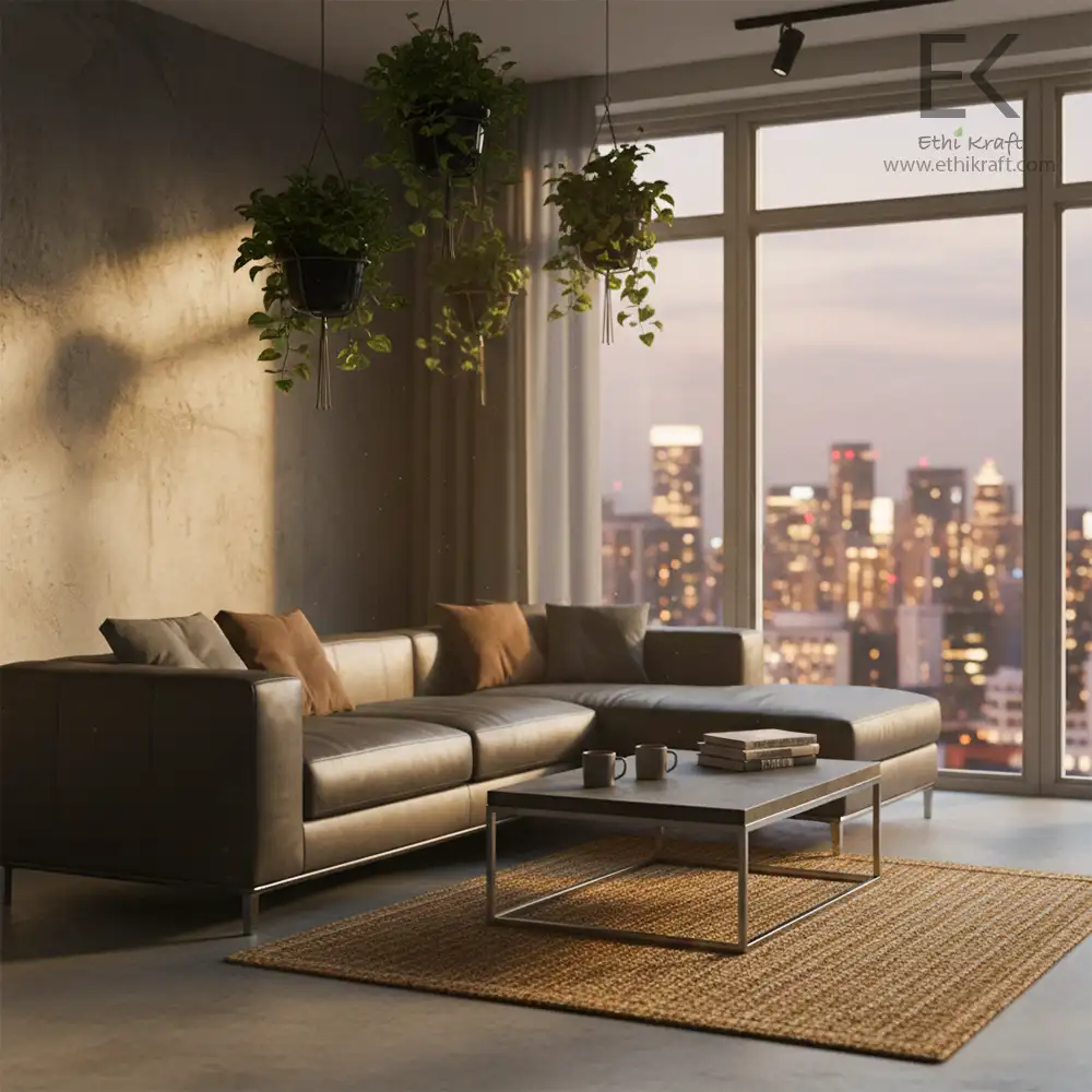 Ethi Kraft Handmade Jute Rug - Placemat  - 100% jute - 100% Hand Stitched - Eco Friendly Rugs for Bedroom - Kitchen - Living Room - Farmhouse