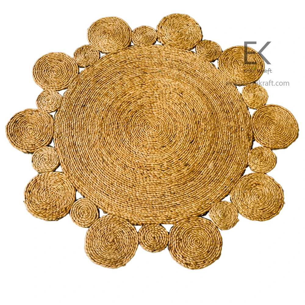 Alternative view of Ethi Kraft Handmade Jute Rug - Round - 100% Jute - 100% Hand Stitched - Eco Friendly Rugs for Bedroom - Kitchen - Living Room - Farmhouse