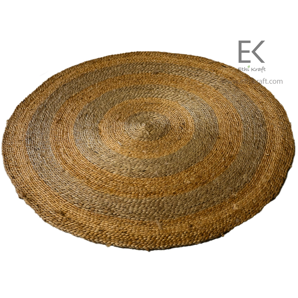Ethi Kraft Handmade Jute Rug – Round – 100% Natural Jute