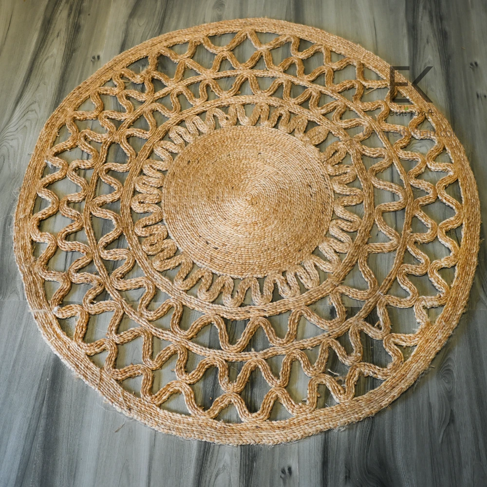 Ethi Kraft Handmade Jute Rug - Round - 100% Jute