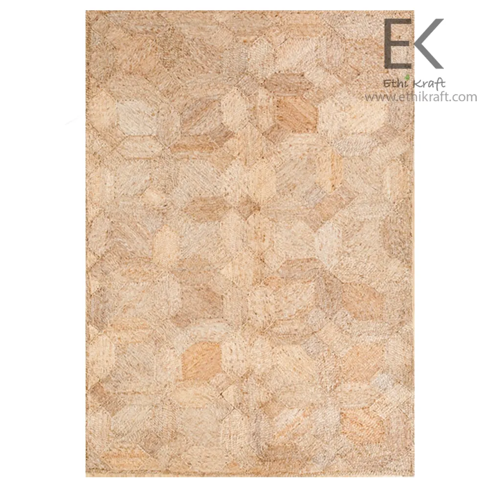 Ethi Kraft Handmade Jute Rug - Pattern fill – Eco-Friendly, Hand-Stitched Rug for Every Room