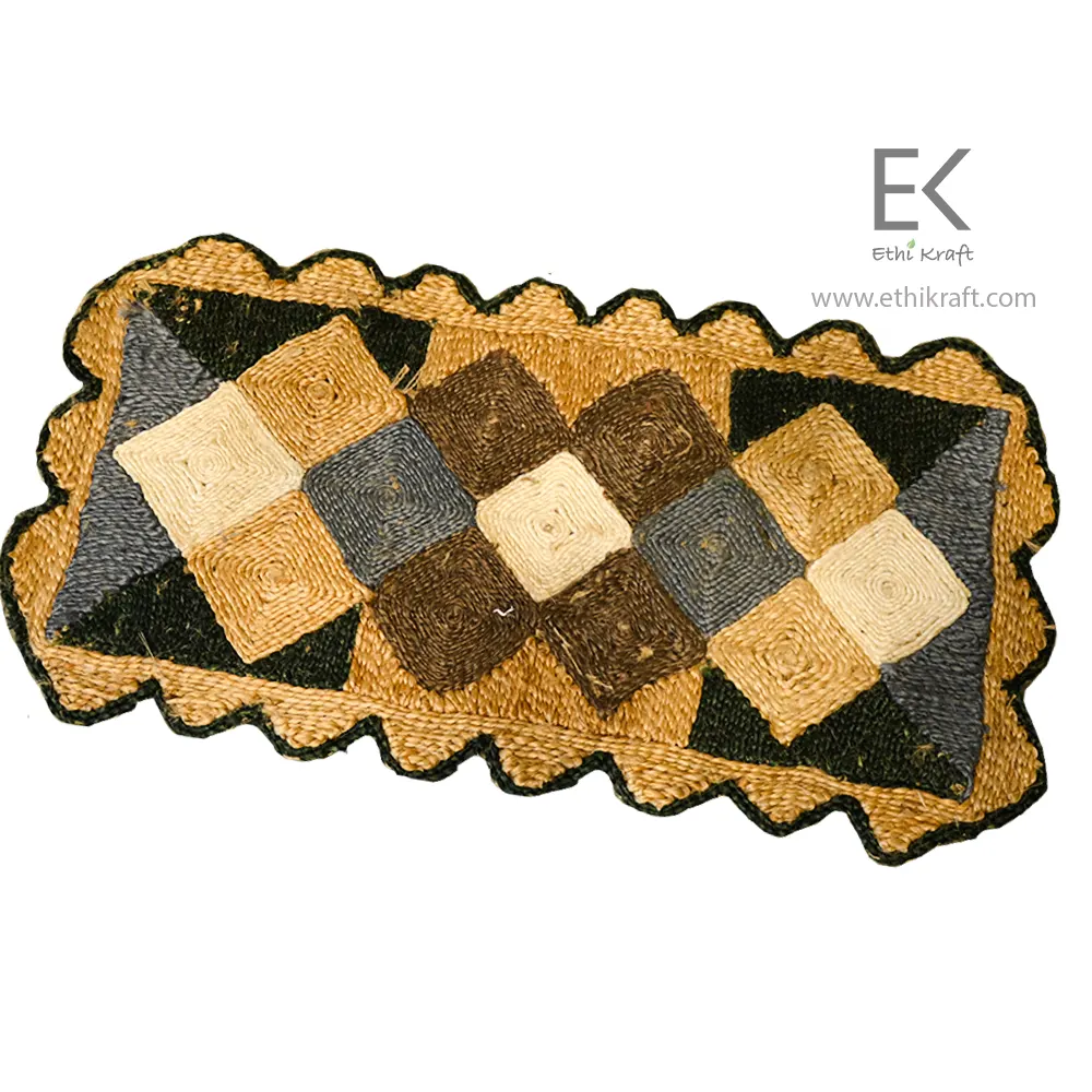 Ethi Kraft Handmade Jute Rug - Diamond Fill - 100% jute