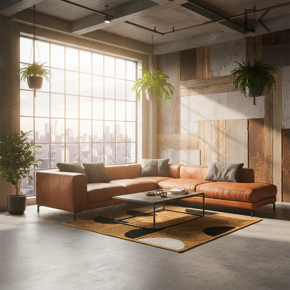 Ethi Kraft Handmade Jute Rug - Pattern fill - 100% jute - Machine Stitched - Eco Friendly Rugs for Bedroom - Kitchen - Living Room - Farmhouse