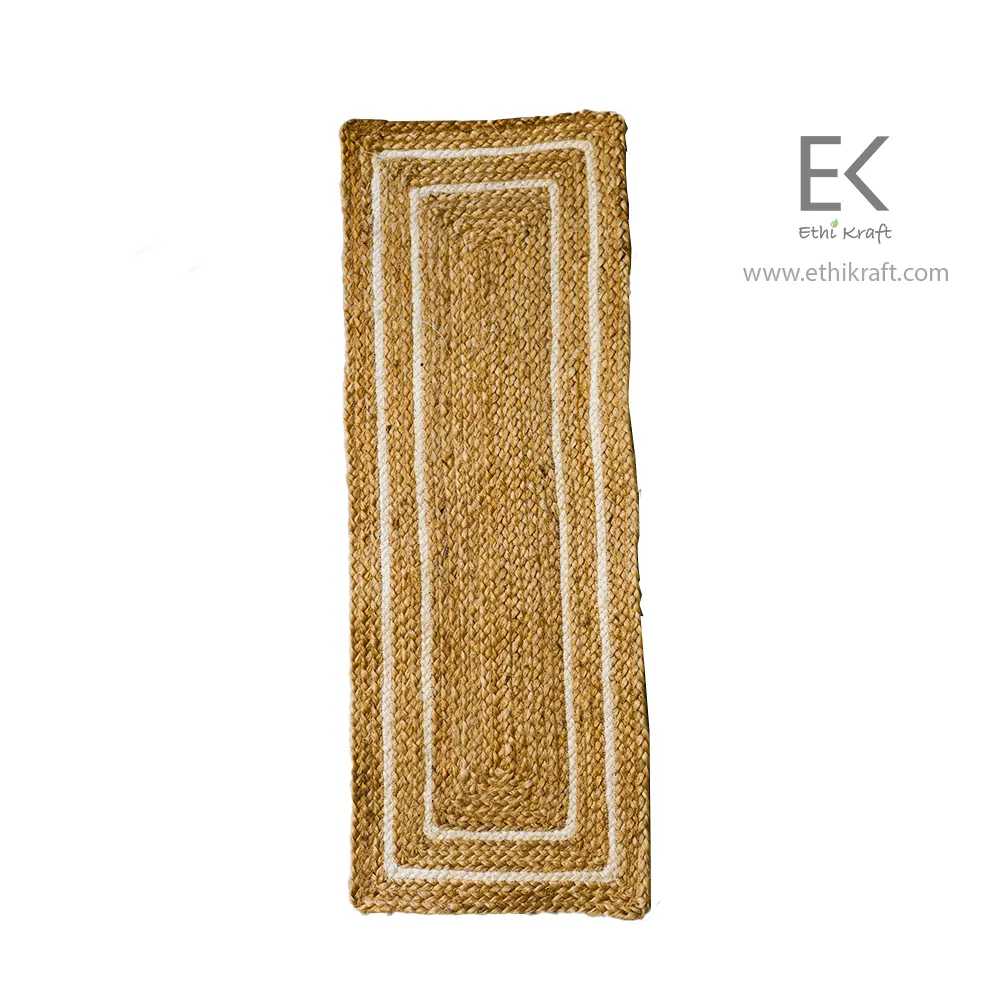 Alternative view of Ethi Kraft Handmade Jute Rug - Place Mat - 100% jute -  Machine Stitched -Eco Friendly Rugs for Bedroom - Kitchen - Living Room - Farmhouse