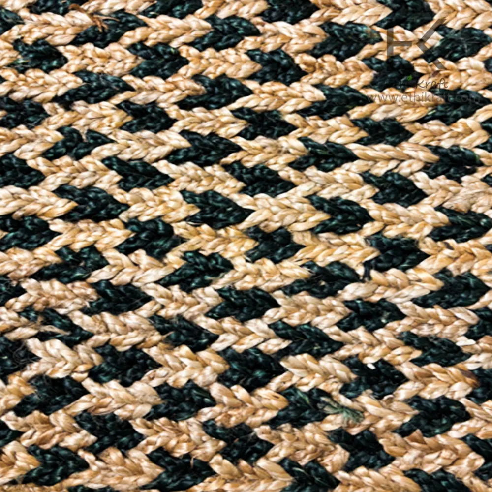 Alternative view of Ethi Kraft Handmade Jute Rug - Square  - 100% jute - 100% Hand Stitched - Eco Friendly Rugs for Bedroom - Kitchen - Living Room - Farmhouse